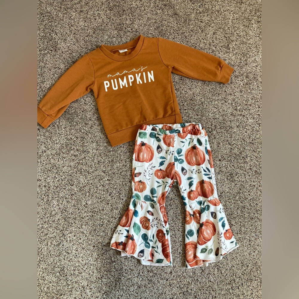“Mama's Pumpkin” Outfit with Flared Pants
